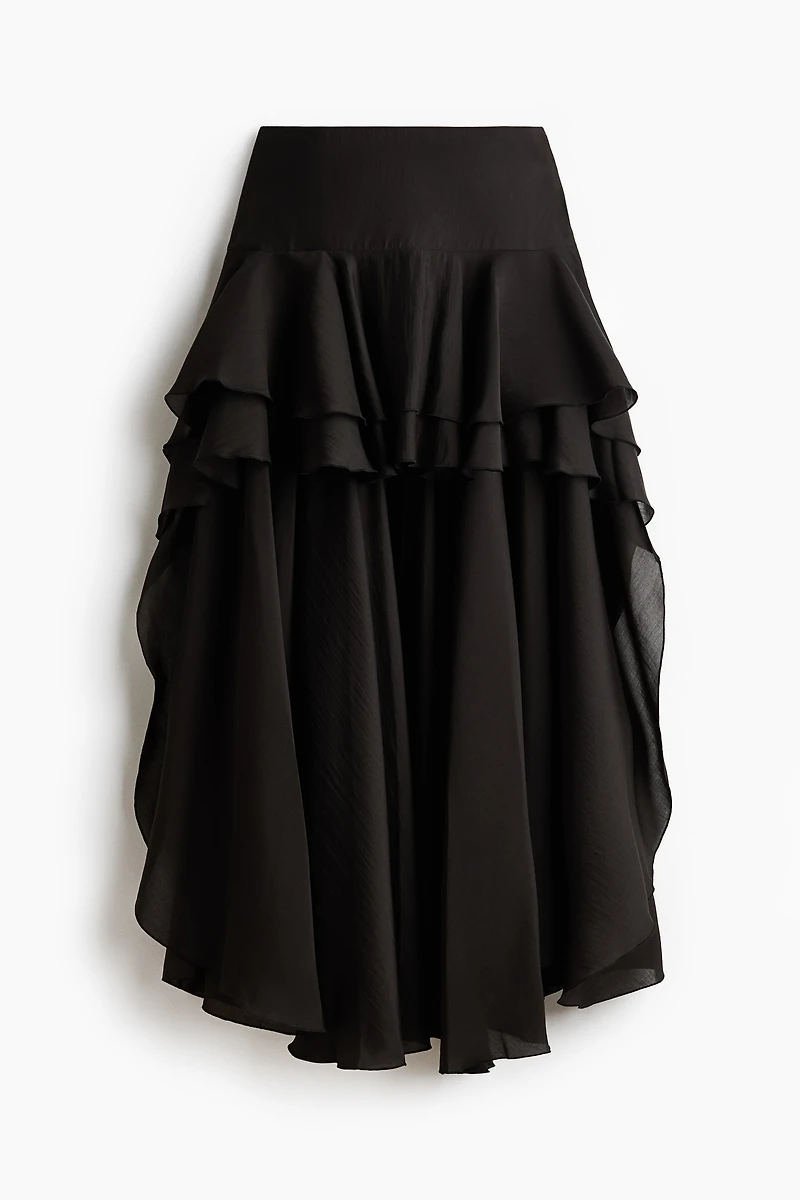 Flounced High-Low Skirt