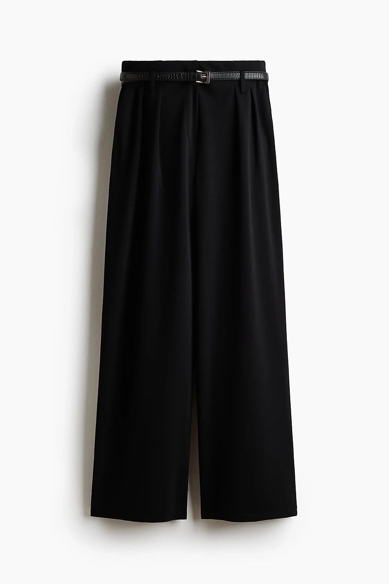 Wide-Leg Pants with Belt