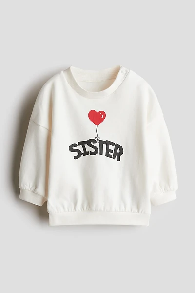 Sweatshirt with Printed Motif