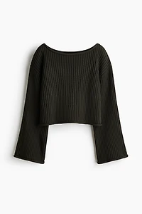 Chandail en tricot côtelé avec encolure bateau