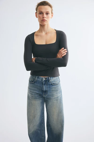 Square-Neck Ponte Top