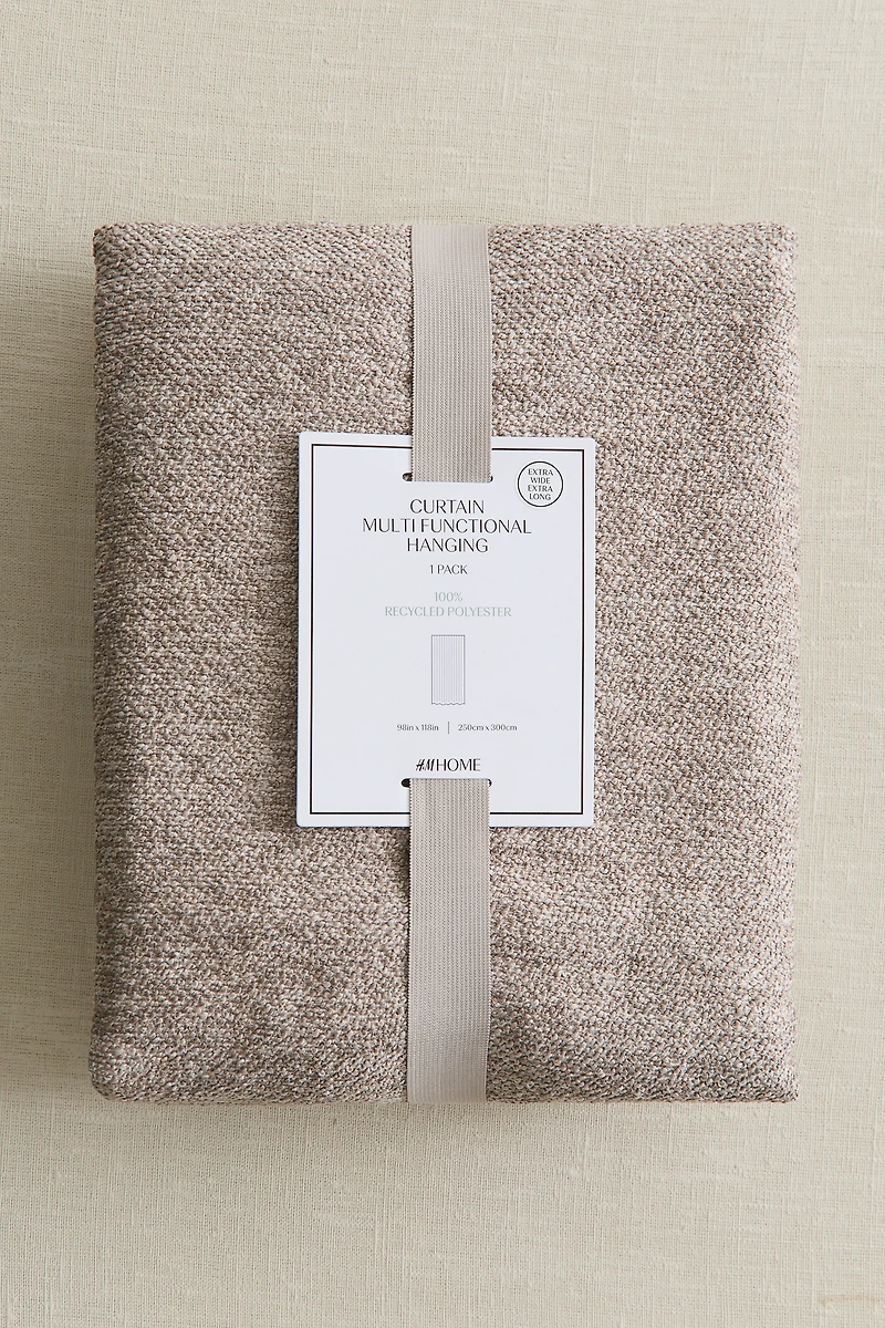 Lot de 1 rideau large en bouclette