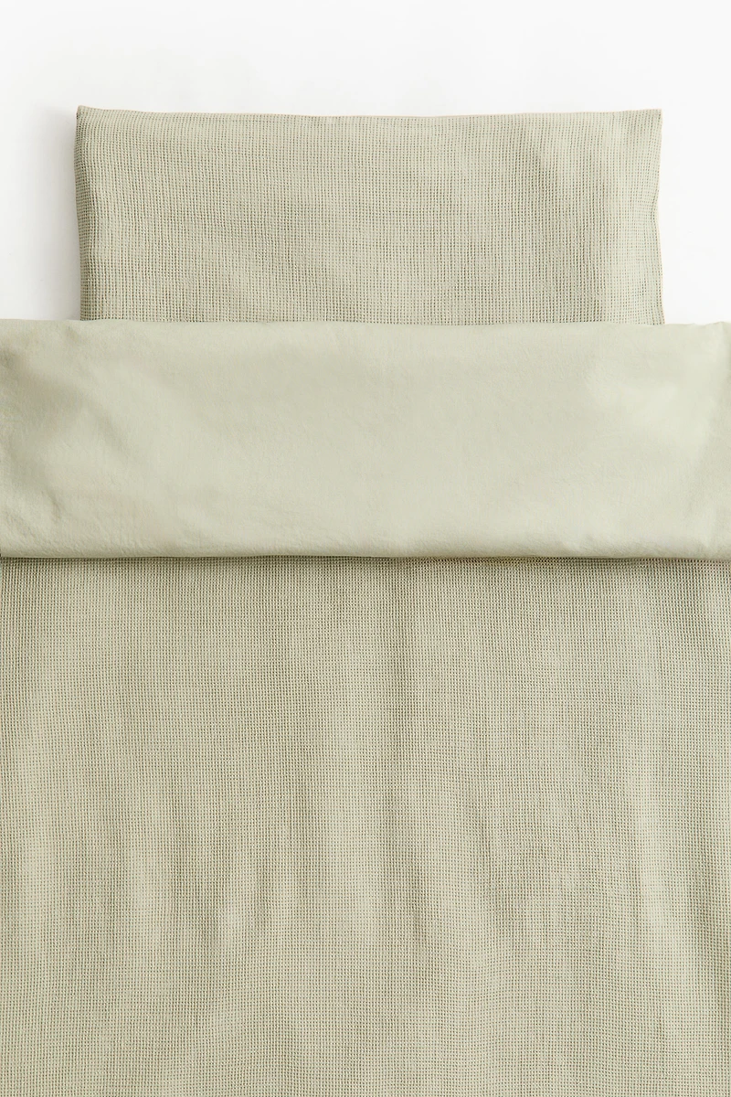 Waffled Crib Duvet Cover Set