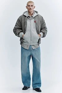 Loose-Fit Printed Hooded Jacket