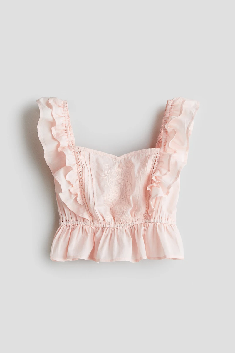 Flutter-Sleeved Cotton Top