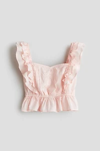 Flutter-Sleeved Cotton Top