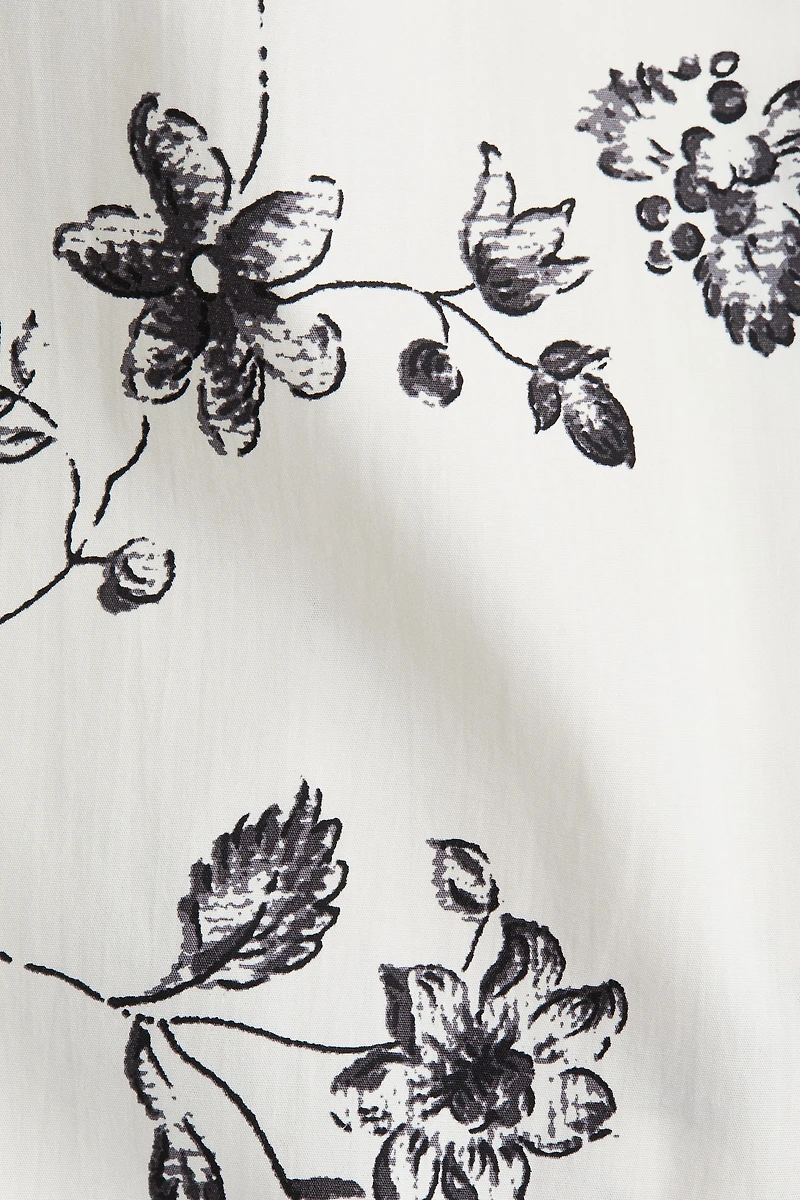 Puff-Sleeved Poplin Dress