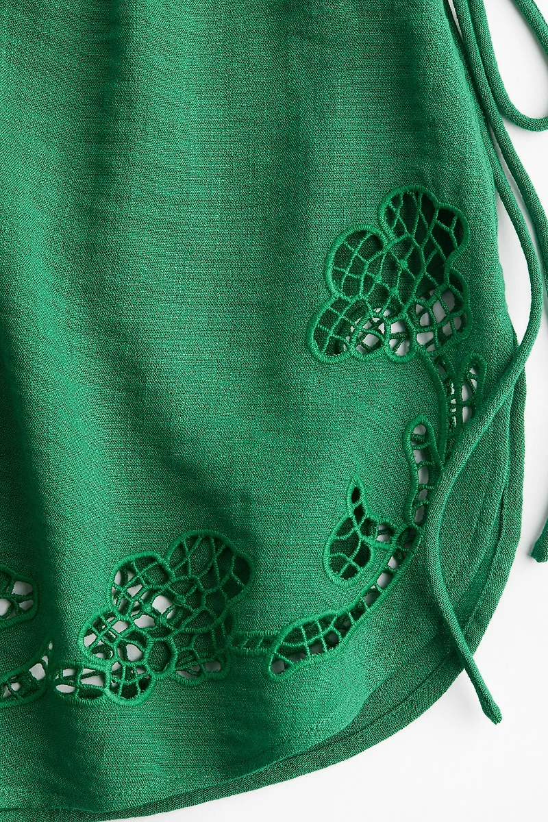 Beach Shorts with Eyelet Embroidery
