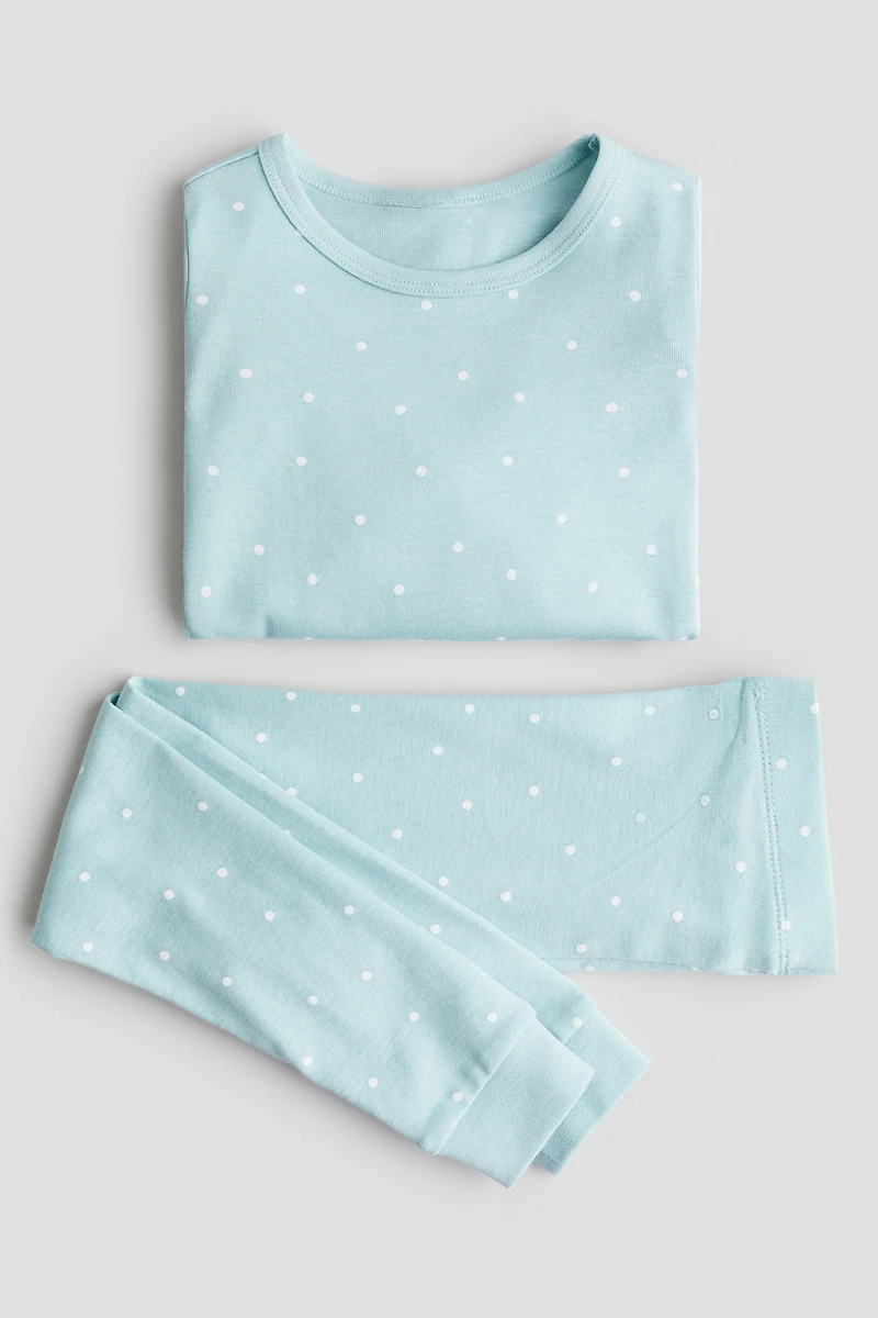 Snug-Fit Printed Cotton Pajamas