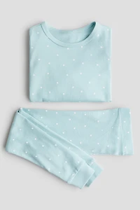 Snug-Fit Printed Cotton Pajamas