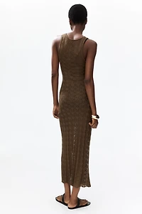 Button-Top Crochet-Look Dress