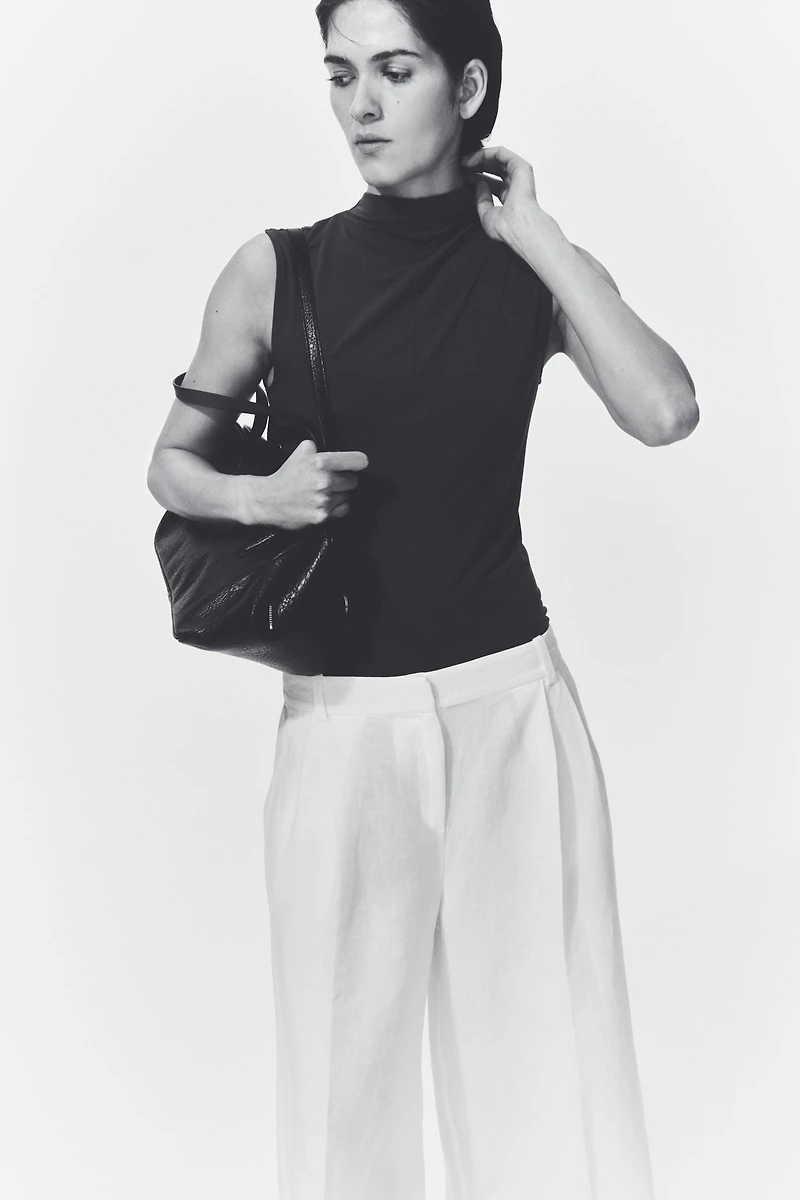 Modal-Blend Mock Turtleneck Top