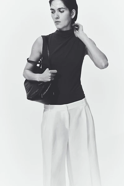 Modal-Blend Mock Turtleneck Top