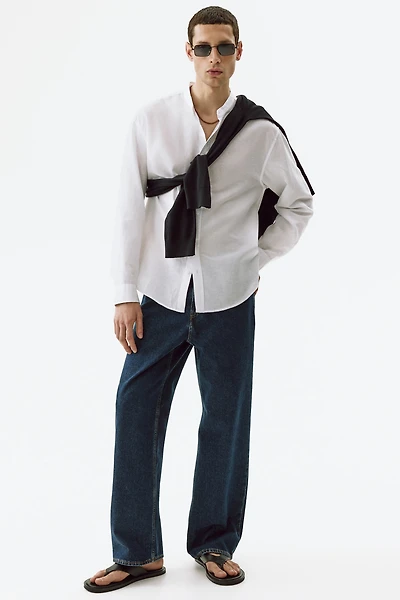 Chemise décontractée en lin mélangé