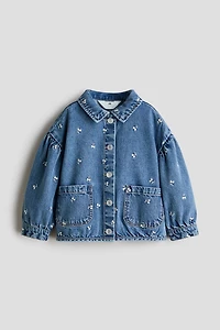 Embroidered-Detail Denim Jacket