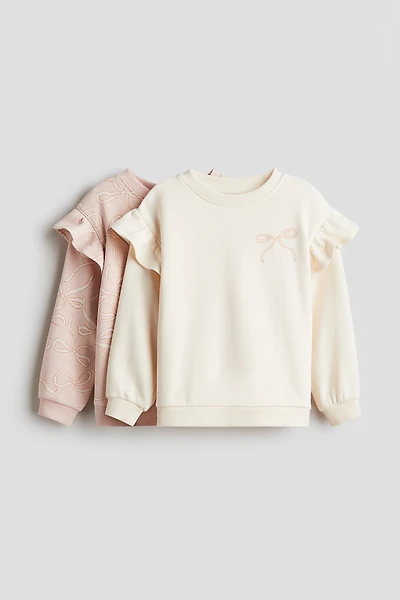 2-Pack Ruffle-Trimmed Sweatshirts