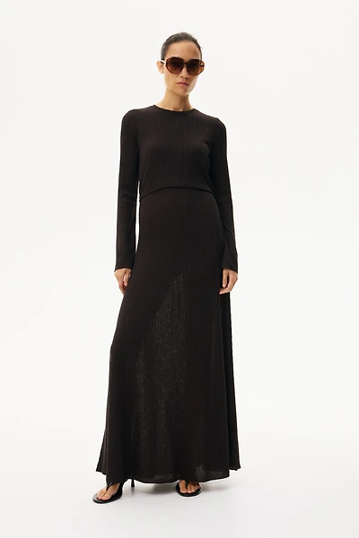 Robe d'allaitement MAMA en tricot côtelé