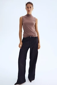 Microfiber Mock Turtleneck Top