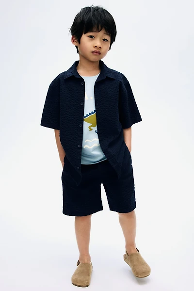Cotton seersucker shorts
