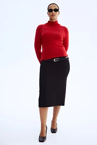 Fine-Knit Mock Turtleneck Top