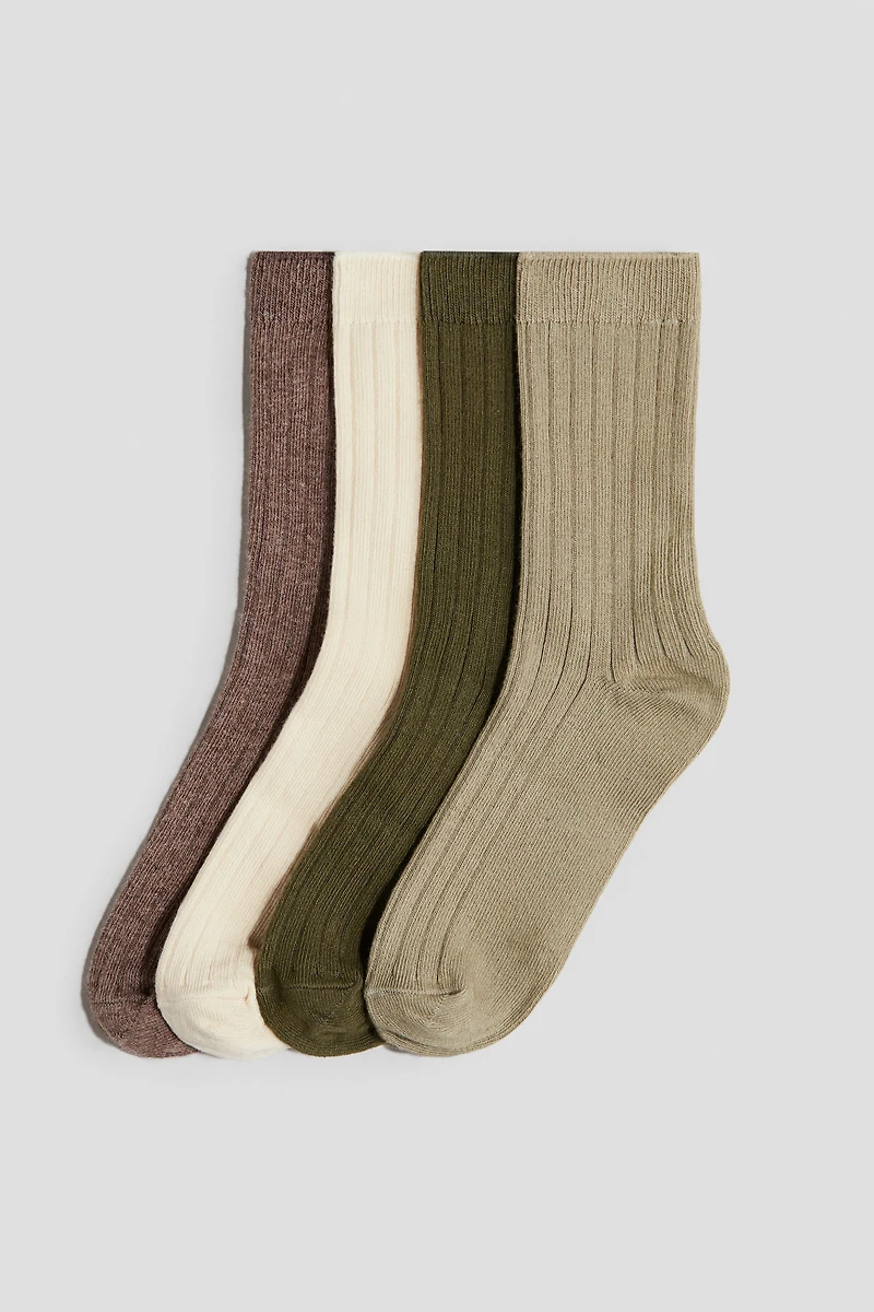 4-Pack Rib-Knit Socks