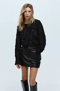 Jacquard-Weave Blouse