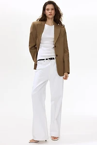 Camisole côtelé en soie mélangée