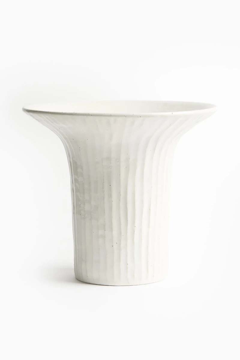 Large textured stoneware vase