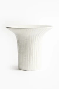 Large textured stoneware vase