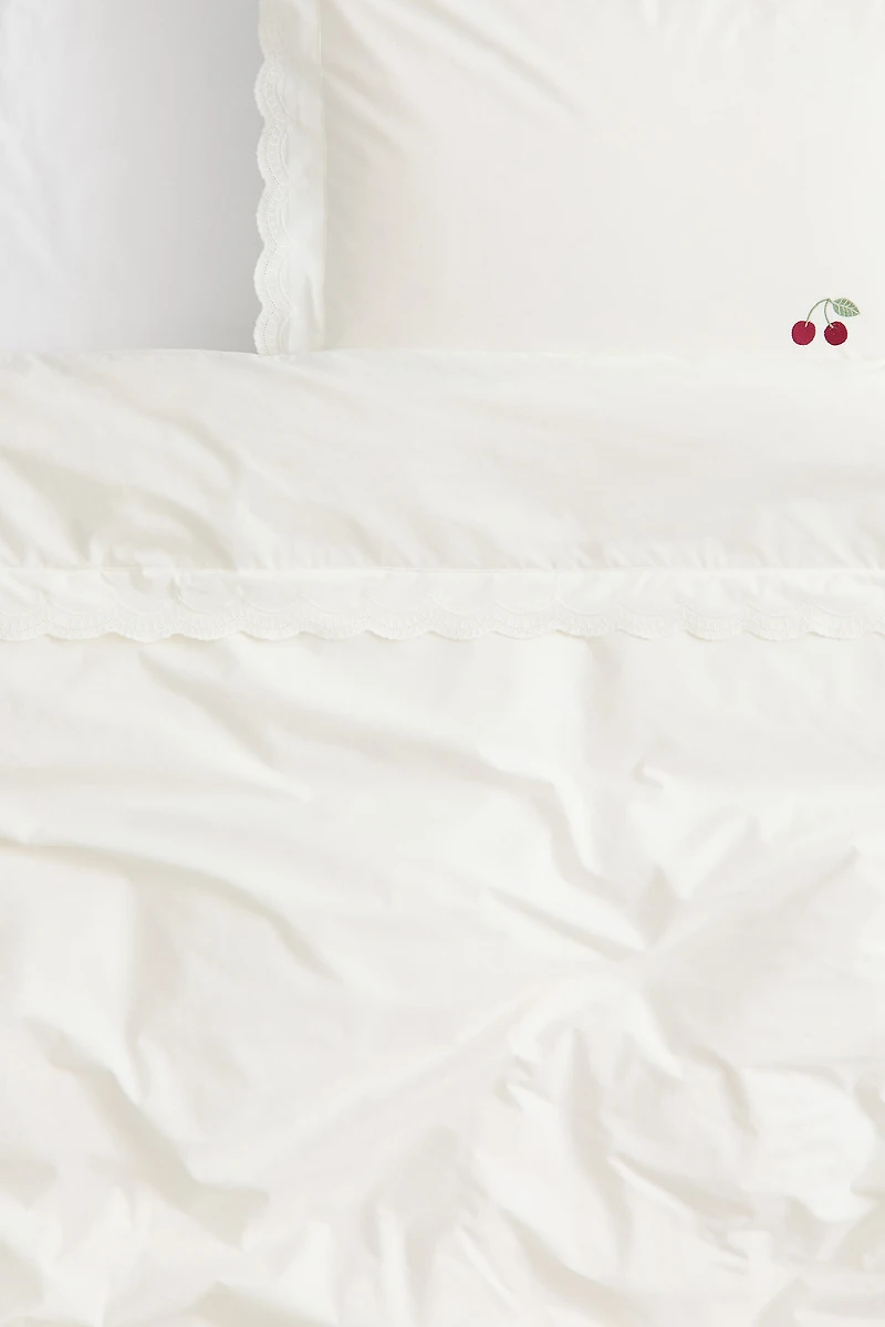 Housse de couette avec détail brodé