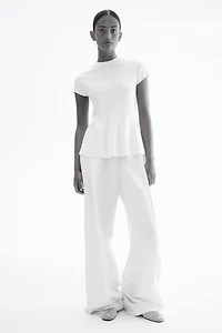 Fine-Knit Peplum Top