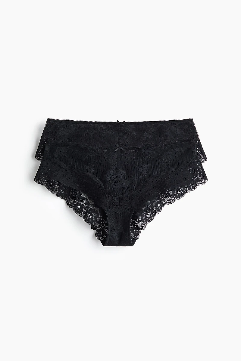 Lot de 2 culottes garçonnes en dentelle