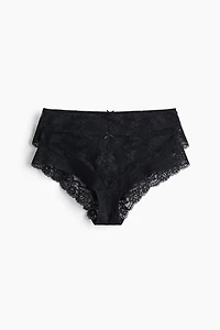 Lot de 2 culottes garçonnes en dentelle