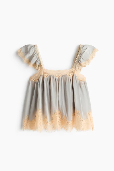 Haut en viscose avec dentelle