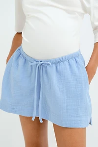 MAMA Drawstring Muslin Shorts