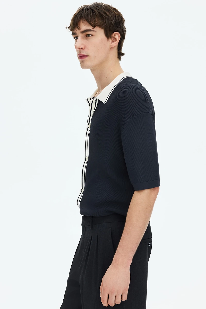 Regular-Fit Rib-Knit Shirt
