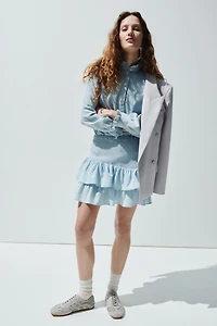 Jupe smockée en denim