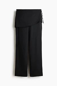 Satin Pants with Layered Skirt