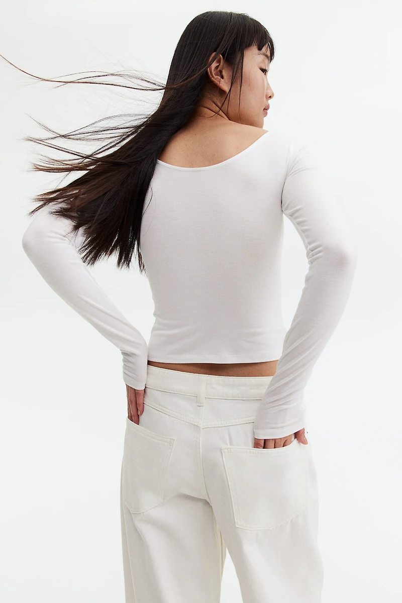 Chain-Detail Long-Sleeved Top
