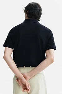 Slim-Fit Waffle-Knit Polo Shirt