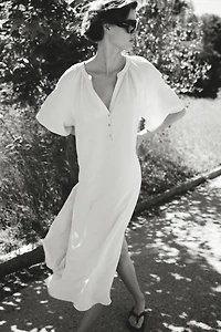 Robe tunique avec liens à nouer