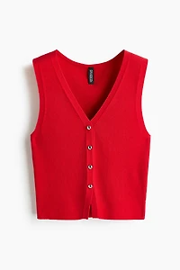 Button-Front Sweater Vest