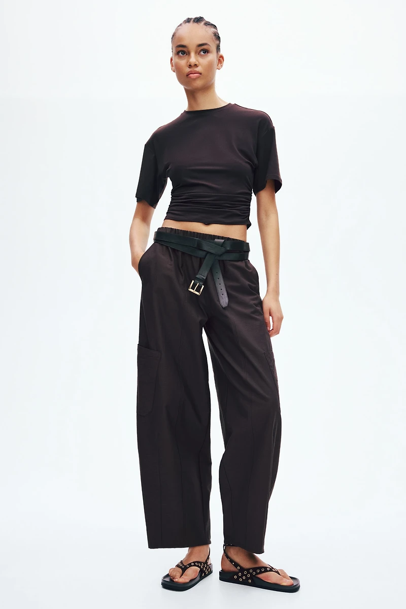 Balloon-Leg Cargo Pants