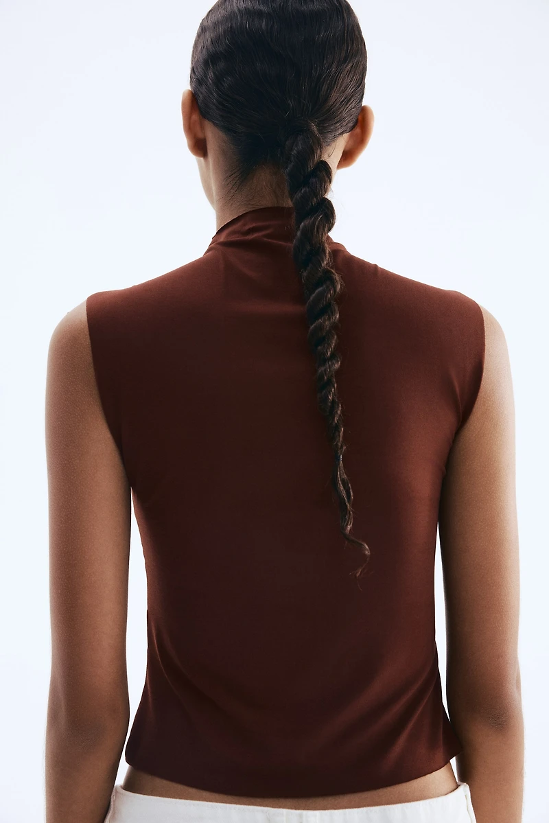Sleeveless Mock Turtleneck Top