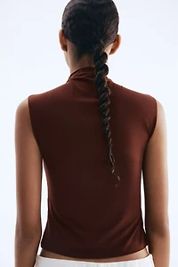 Sleeveless Mock Turtleneck Top