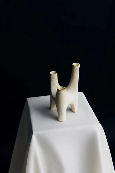 Sculptural Stoneware Candelabra