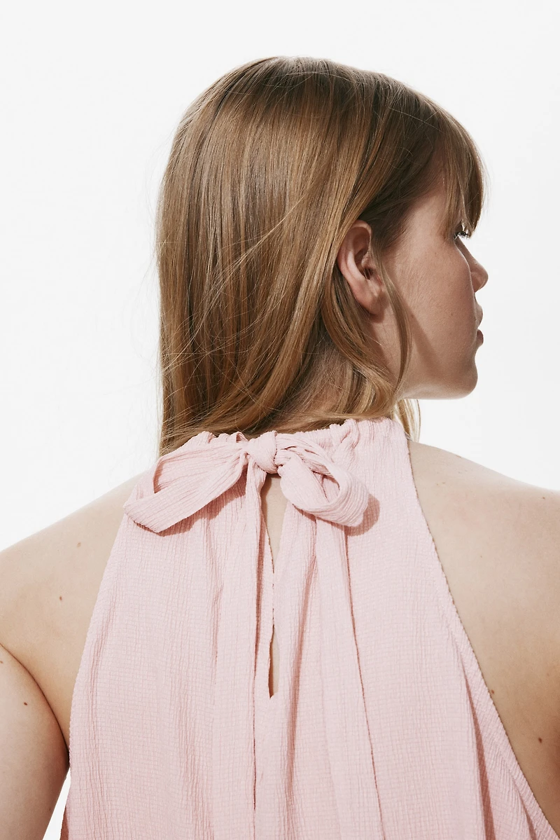 Crinkled Drawstring Top