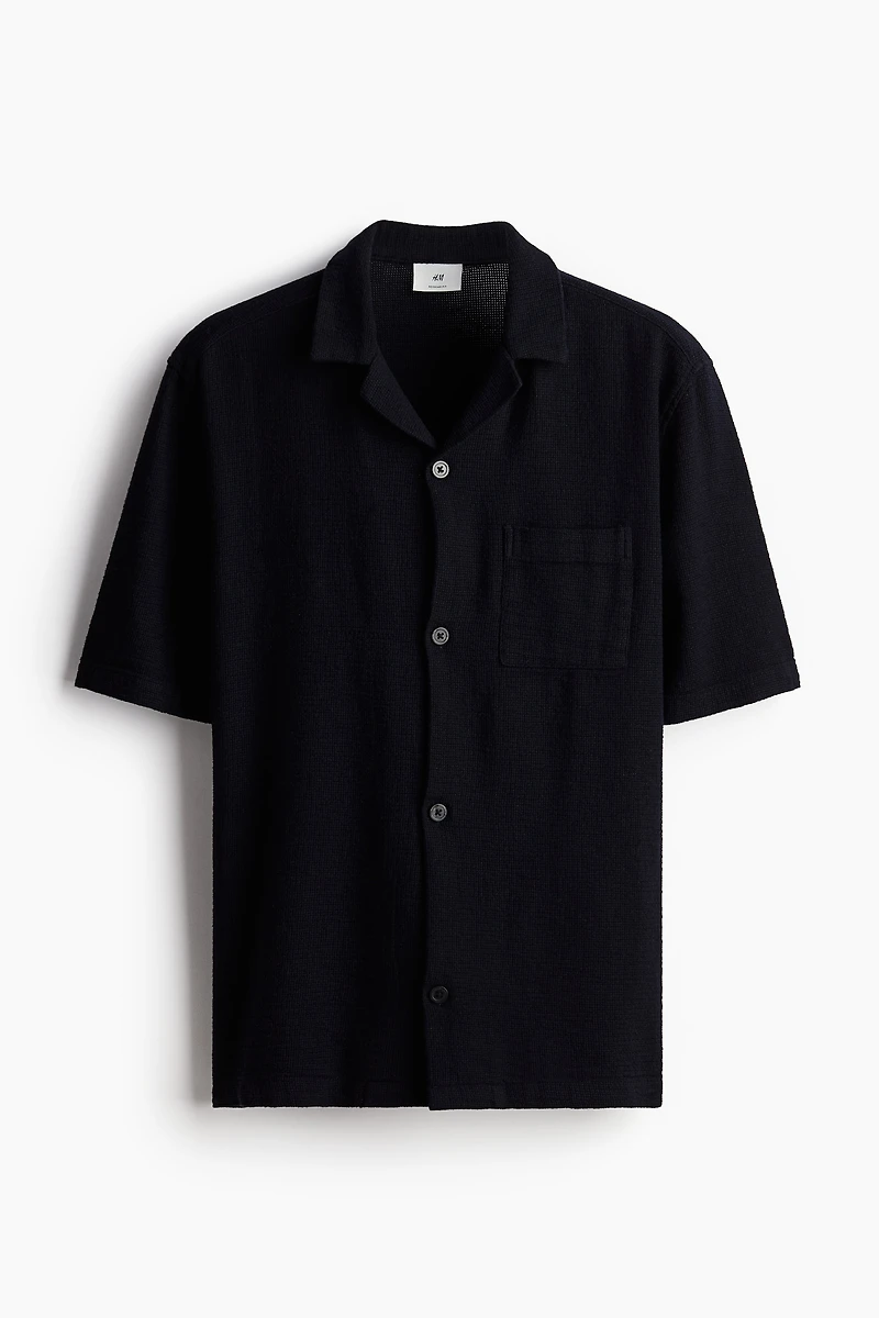 Chemise texturée Coupe Classique avec col cubain