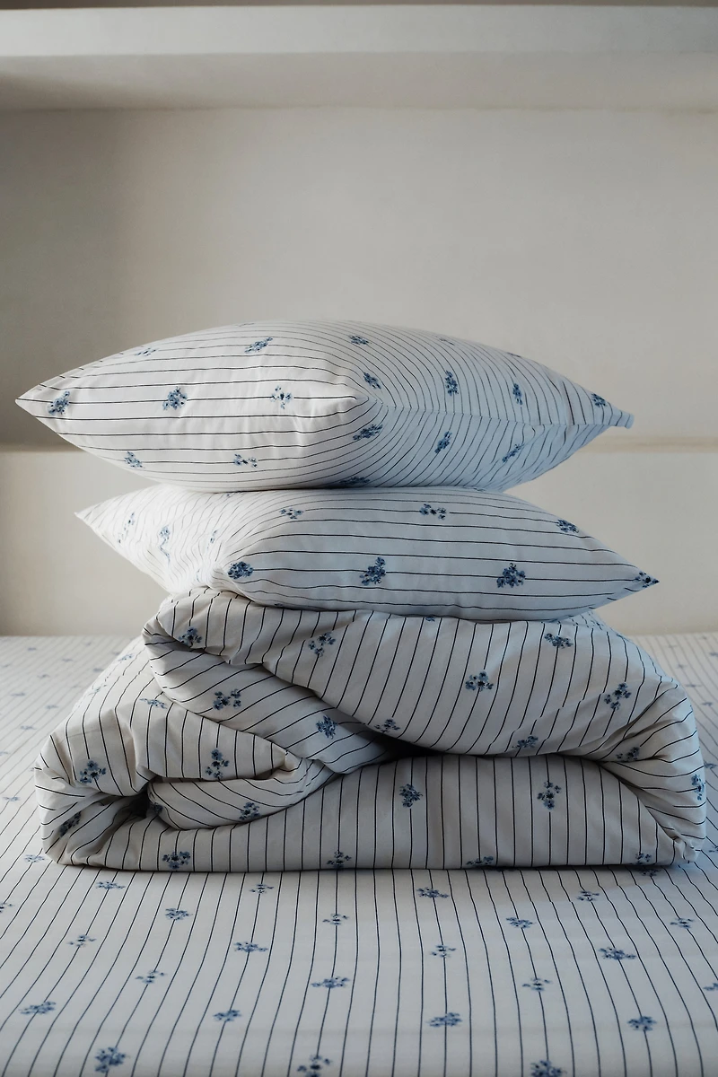 Cotton Percale King/Queen Duvet Cover Set