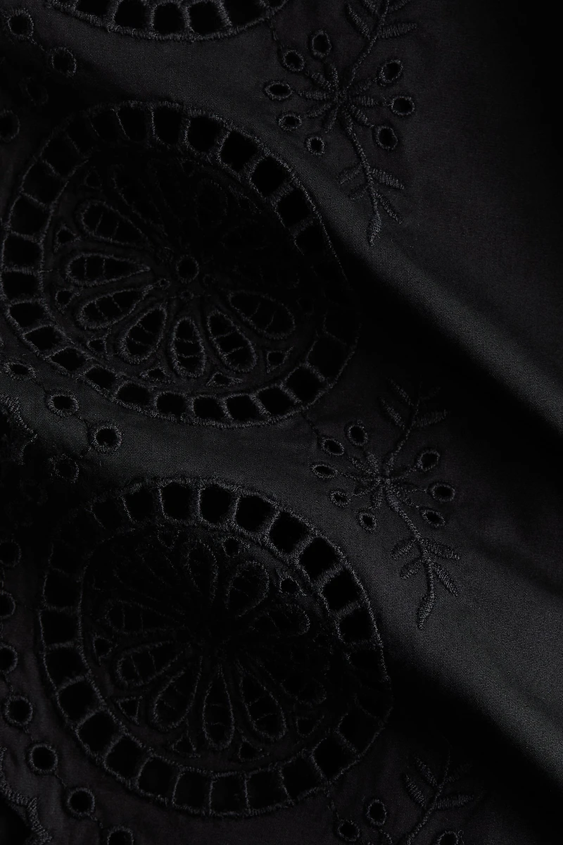 Tie-Detail Pants with Eyelet Embroidery